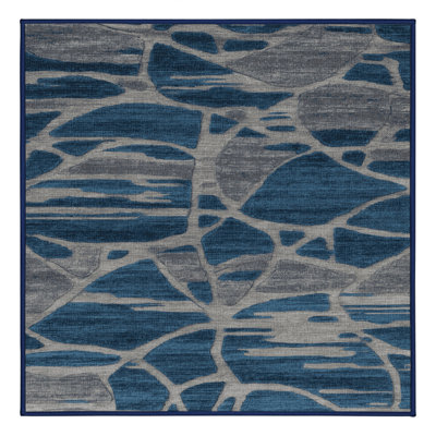 Machine Washable Abstract Gray Area Rug