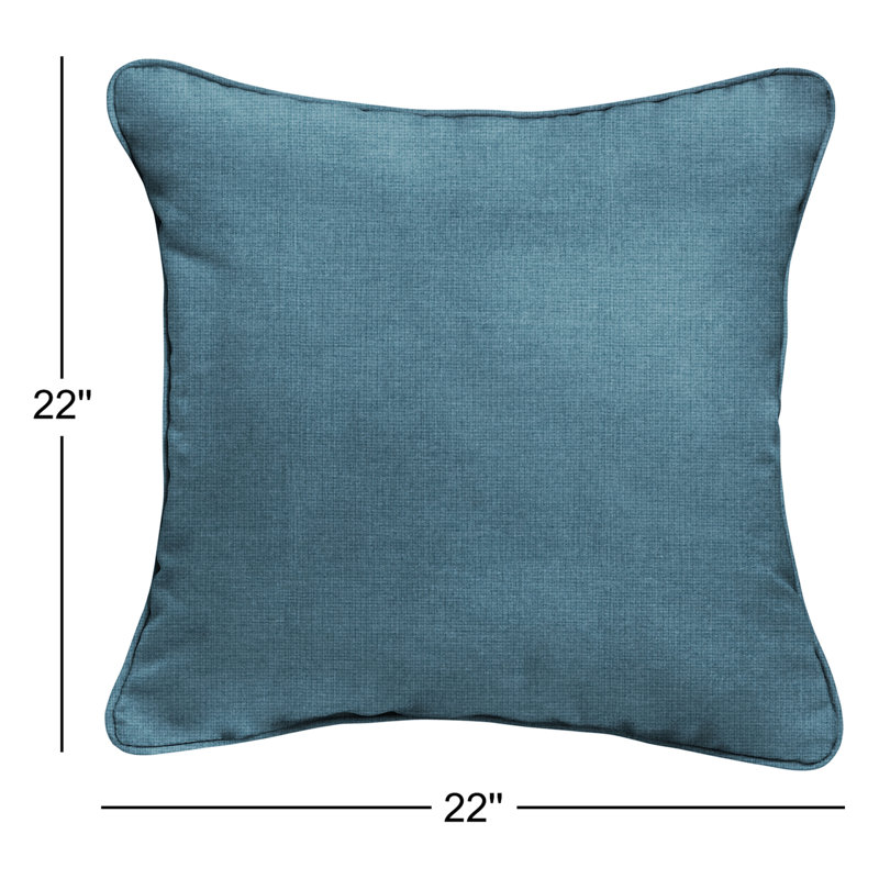 Housse et insert de coussin d'extérieur carré Hansah, Sunbrella - spectre denim, H 20 po x l 20 po x P 6 po