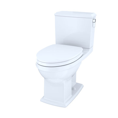 TOTO Connelly WASHLET+ Two-Piece Elongated Dual Flush 1.28 and 0.9 GPF Universal Height Toilet with CEFIONTECT, Cotton White