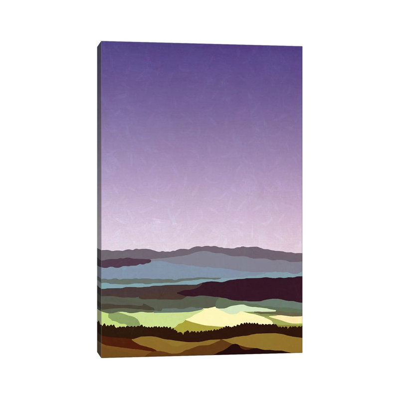 Sunset Over The Valley by Alisa Galitsyna - Wrapped Canvas Print, 20.32 cm H x 30.48 cm W