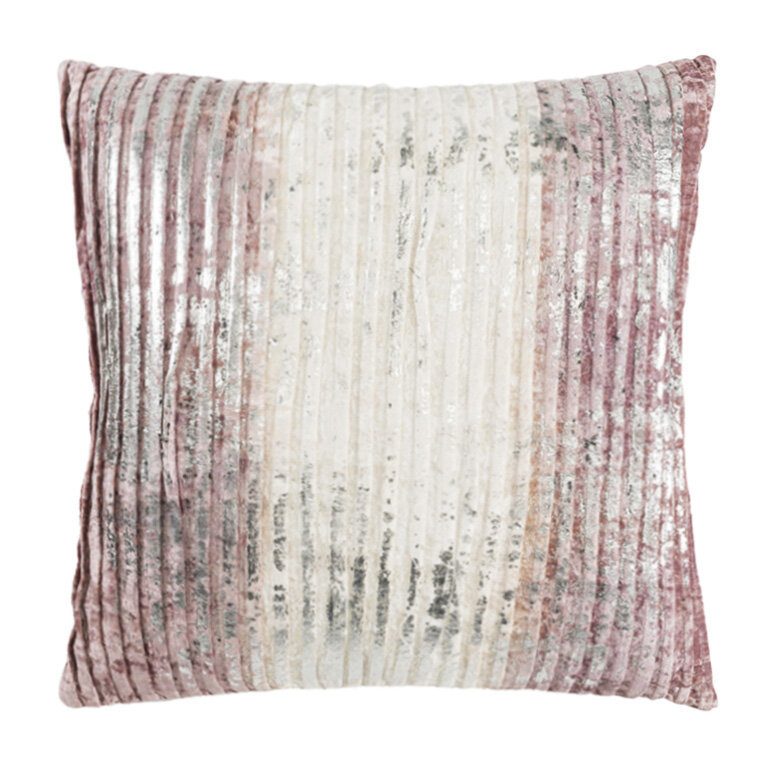 Housse et insert de velours Milo, Rose, H 22 po x l 22 po, Carré