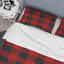 Tartan à carreaux rouge et noir - Ensemble de housse de couette abstrait - Microfibre de polyester-1454713136