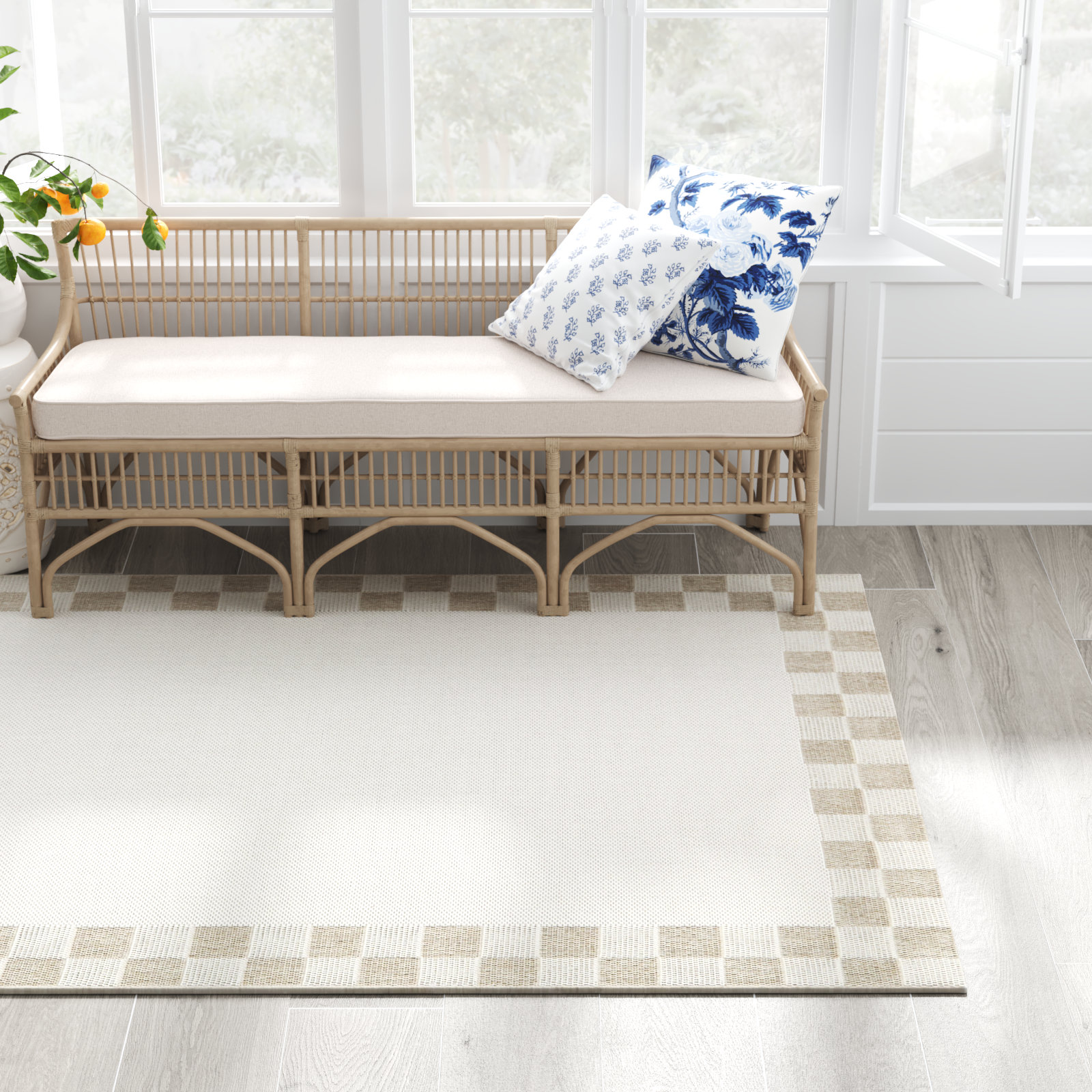 Harter Tan Indoor/Outdoor Rug, Rectangle 7'10" x 10'
