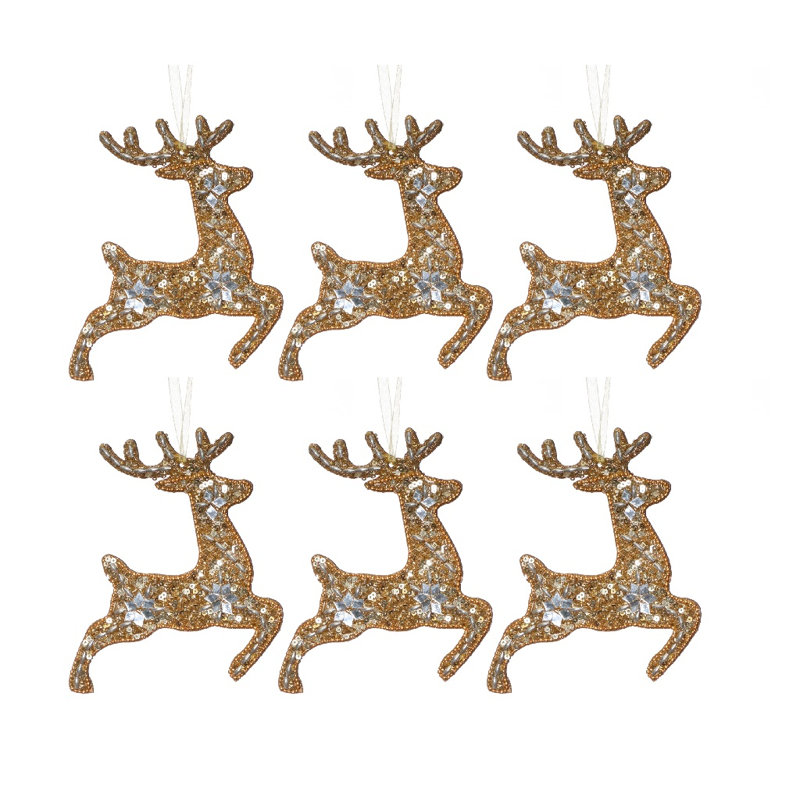 15cm Handmade Metal Animals Hanging Figurine Ornament, Gold