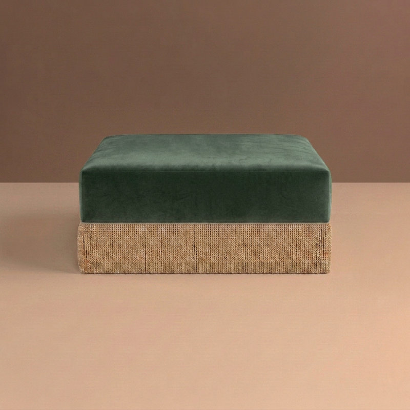 Orion Ottoman by River and Bord, Velvet Cane Silver Sage