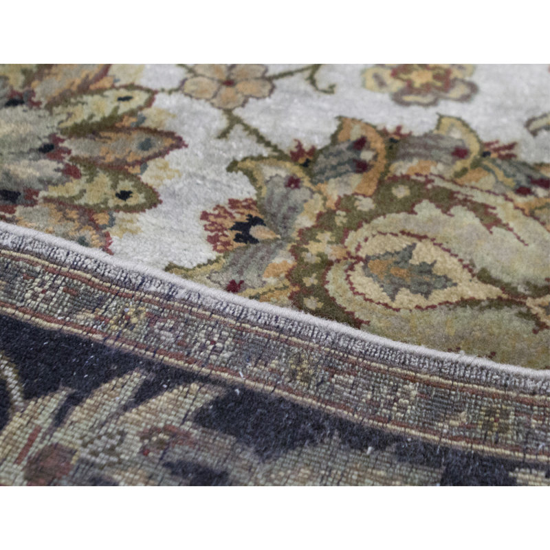 Tapis gris et noir noué à la main de haute qualité