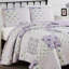  Ensemble de courtepointe en microfibre blanche / mauve-1458839825
