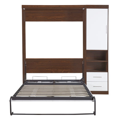 Lit escamotable double pleine grandeur avec armoire