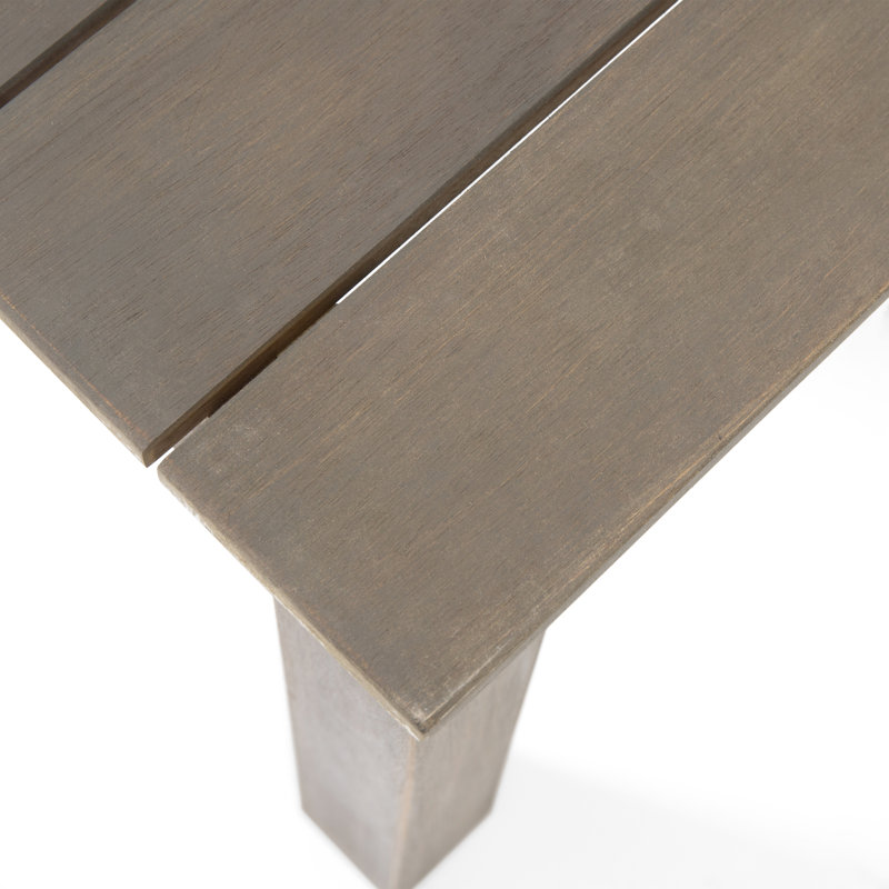 Table d'appoint en bois, gris - minimaliste avec lattes, plateau de table à lattes 20,25 po x 15 po 20,25 15,43 po