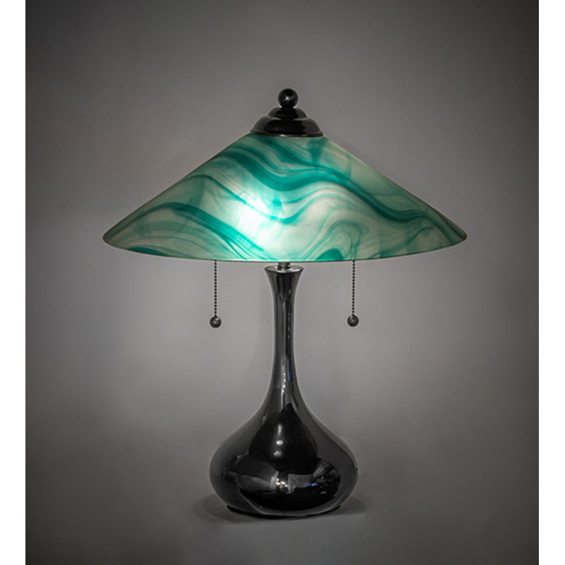 21" High Metro Mente Swirl Glass Table Lamp