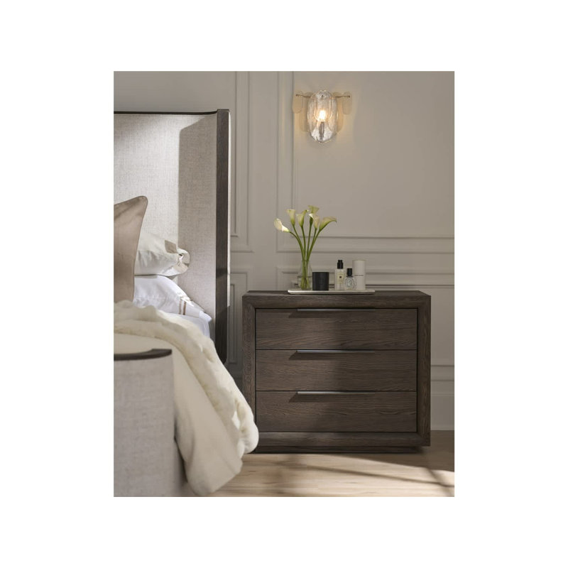 Modern 3 - Drawer Nightstand, Gray