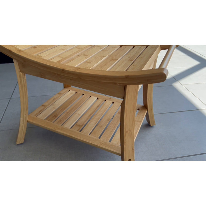 Kyoto Natural Bamboo 24'' Shower and Entryway Bench with Grip Arms