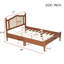 Lit double avec tête de lit attrayante, noyer, plateforme en bois noyer Serenity