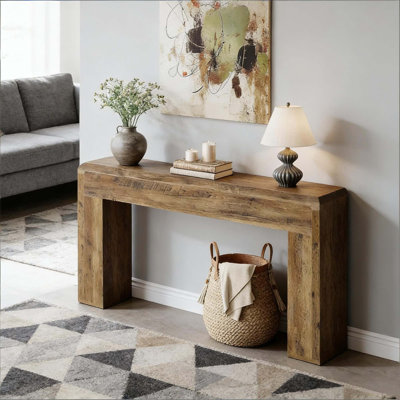 Rustic Console Table with Ample Storage and Solid Design