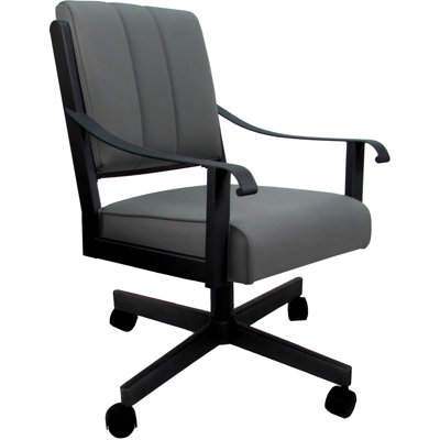Leather Metal Dining Caster Chair Swivel Tilt