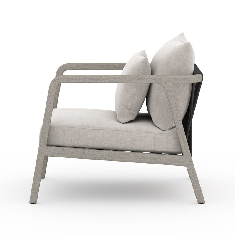 Numa Outdoor Teak Lounge Chair, Stone Gray, Gray