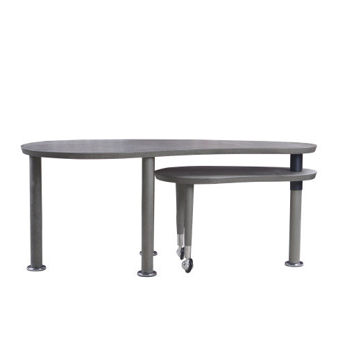 Table basse rotative avec pieds en bois d'hévéa massif, table basse rotative à 360 degrés pour le salon, la chambre à coucher