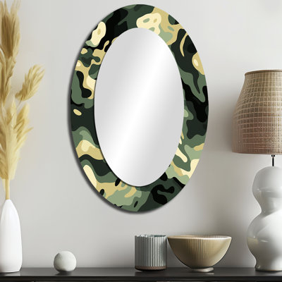 Miroir mural vert et noir camouflage chic et moderne