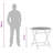 vidaXL Folding Garden Table Brown Ø 35.43 x 29.53 in-2079762080