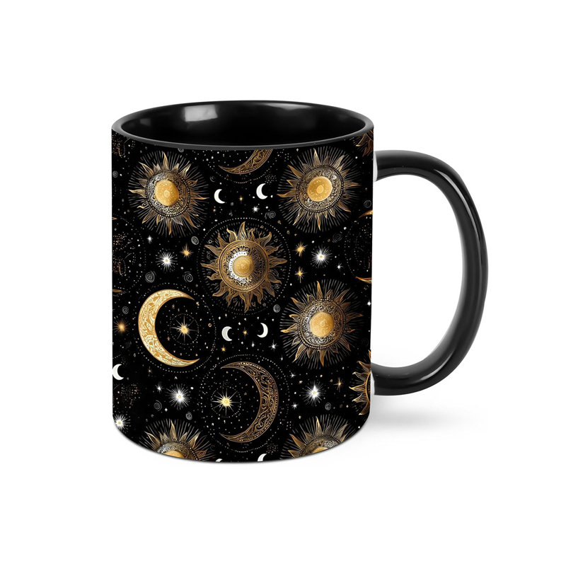 Sun Moon Coffee Mug Novelty Tea Cup Ceramic Mugs 11 oz Cute Coffee Cups