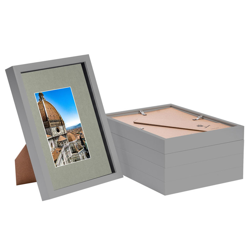 3D Shadow Box Frames with A5 Mount - A4 (8" x 12"), Grey