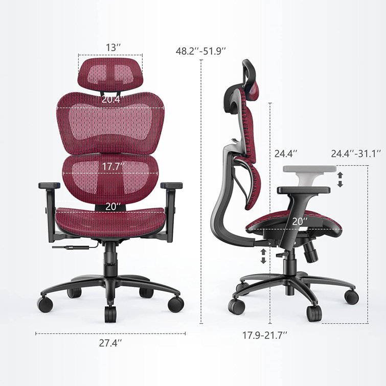 Isairis Ergonomic Office Chair with Adjustable Headrest and Armrests Inbox Zero Frame Color: Black