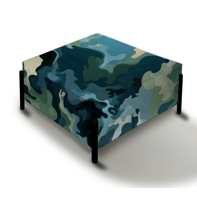 Motifs nomades - grand repose-pieds carré camouflage