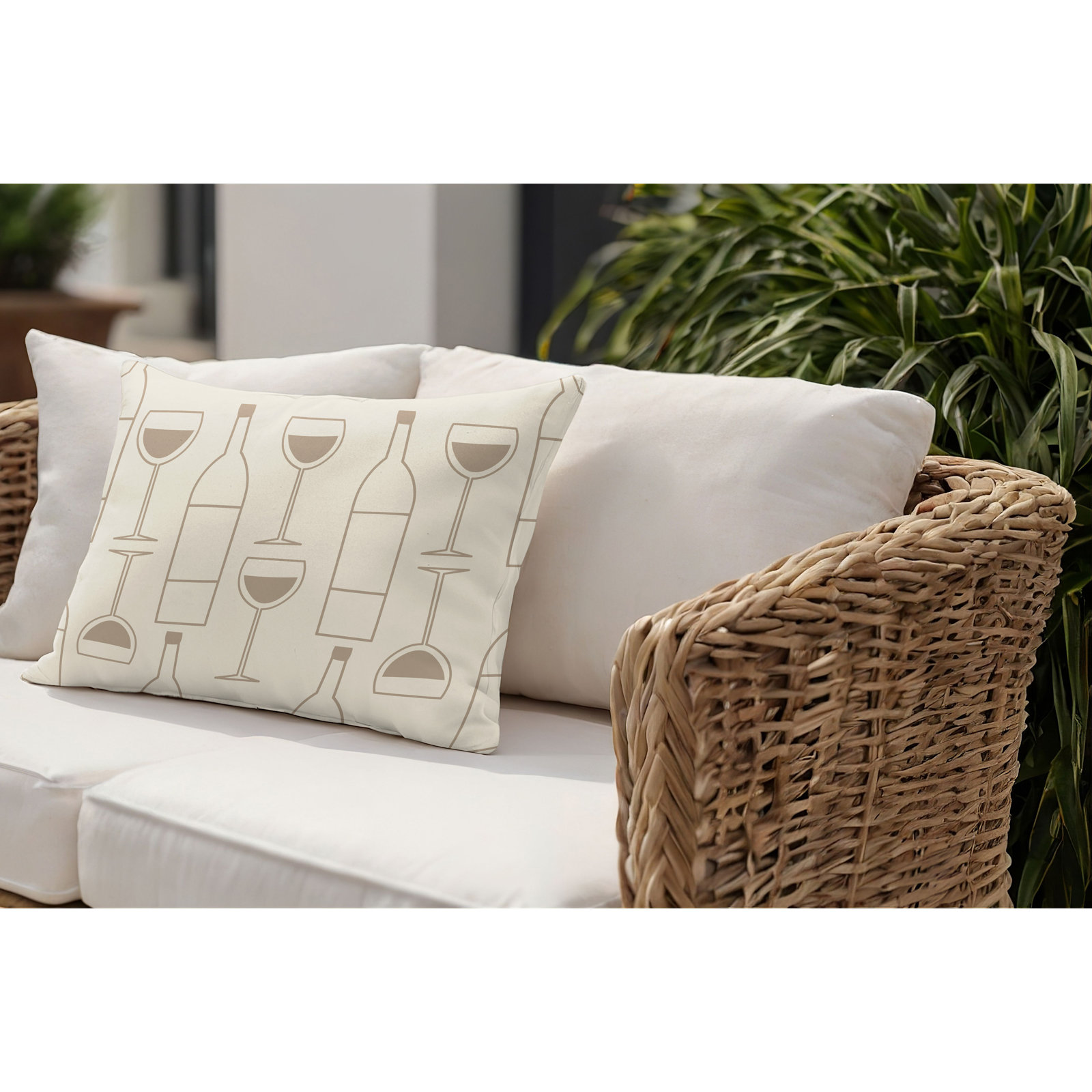 Hyatt Indoor/Outdoor Throw Pillow, Beige, 14"H x 20"W
