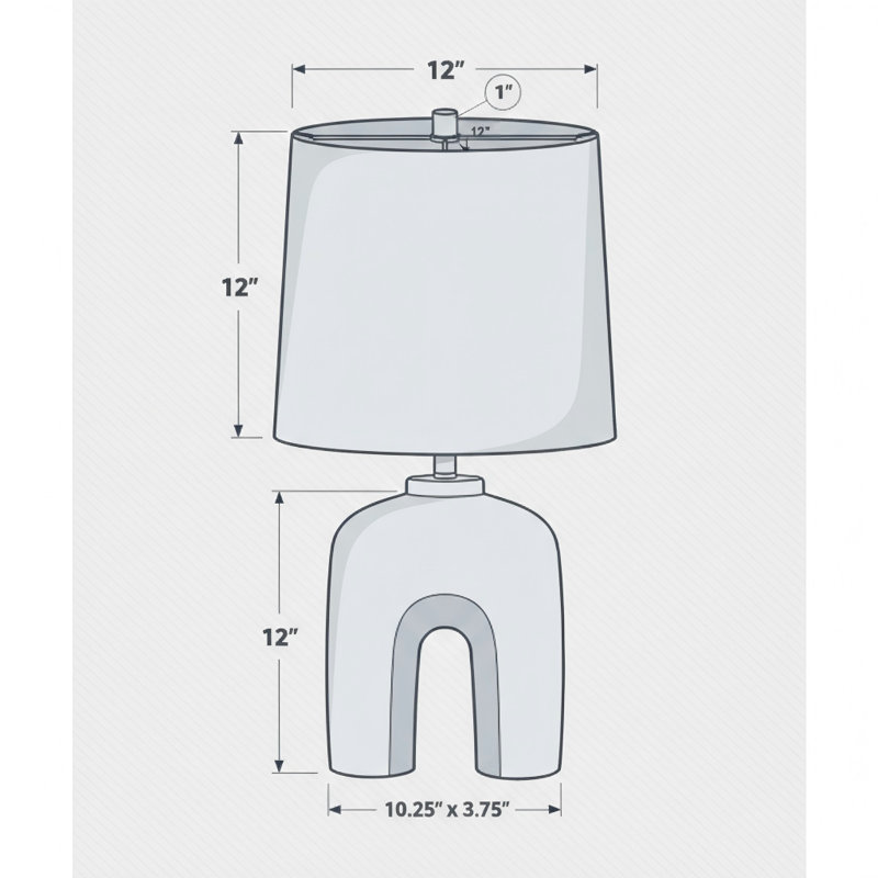 Lighting, H 25 po, lampe de table, résine crème, abat-jour beige, moderne