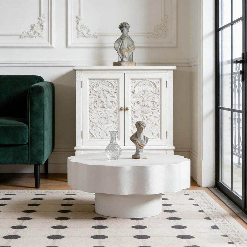 White Coffee Table, Cream White