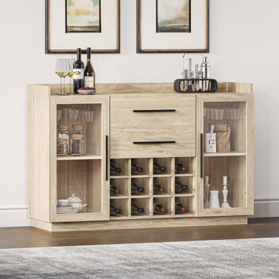 Armoire à vin de 55 po avec porte-verres et tiroir Raymen
