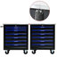 Chariot multifonctionnel avec roues - noir et bleu