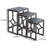 Rena 3 Piece Nesting Accent Table Set | Geometric Frame | Distressed Pebble Solid Mahogany Wood-105906688