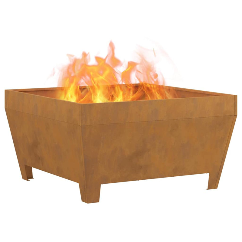 Deck Fire Pit, 43cm H x 80cm W x 80cm D, Brown