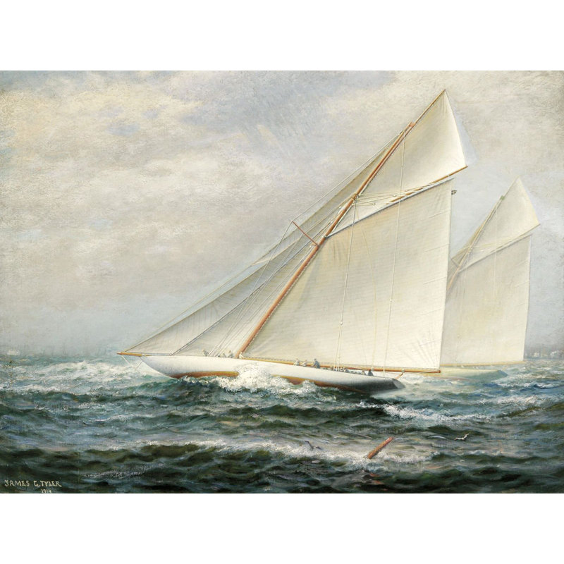 America's Cup Racing 1 Piece Painting on Canvas, 60cm H  x 80cm W  x 4cm D