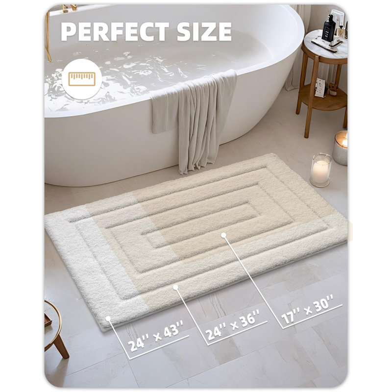 Tapis de salle de bain, Blanc, L 43 po x l 24 po