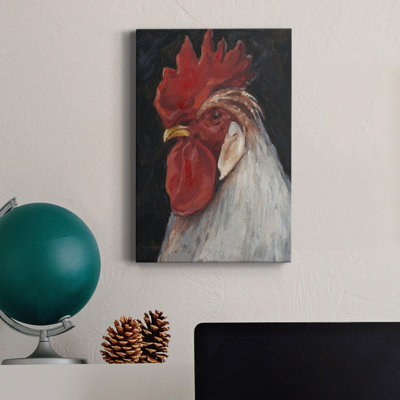 -Rooster Portrait II, toile tendue avec châssis de qualité supérieure - prête à être accrochée