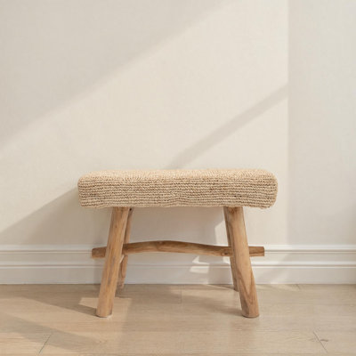 Sophie 25"L x 18"H Upholstered Stool w Wood Legs