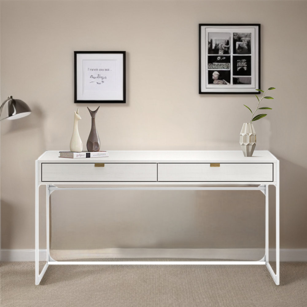 Latitude Run® Marjeta Metal Base Writing Desk | Wayfair