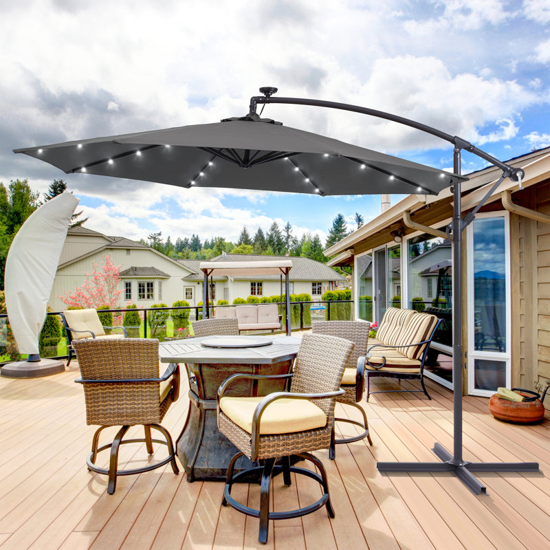 Parasol d'extérieur à DEL 10 pi, Anthracite