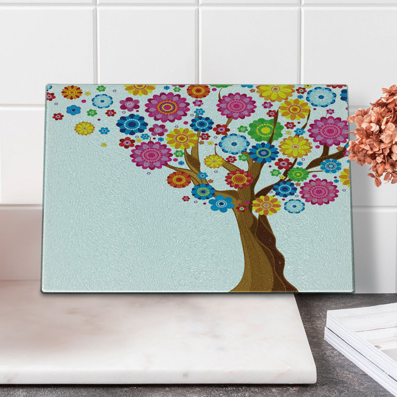 Multicolore planche à découper en verre trempé Ambesonne
