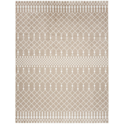 Dakota Fields Burrillville Taupe Bohemian Machine Washable Indoor Rug