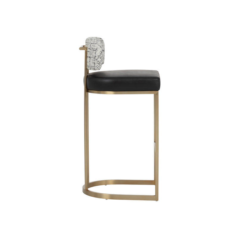Larissa Barstool - Bravo Black / Halton Birch, Counter Stool (26.5" Seat Height), Bravo Black/Halton Birch