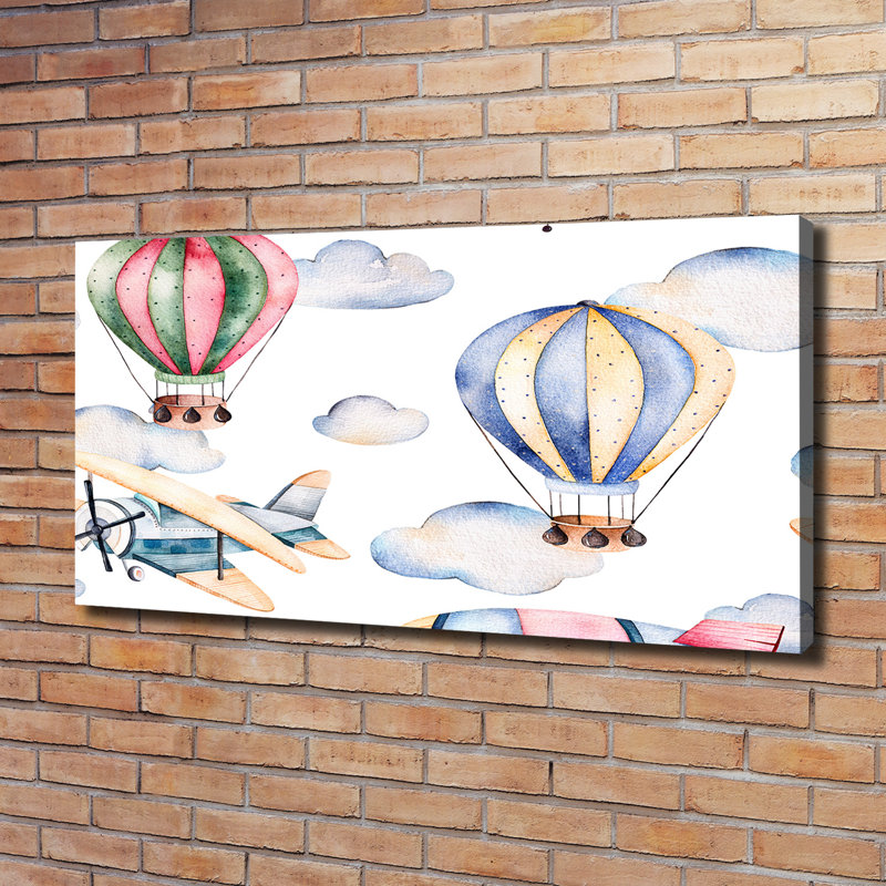 Planes And Balloons - Wrapped Canvas Print