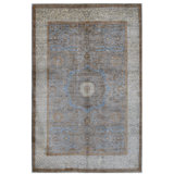 Hand Knotted Wool Area Rug in Gray And Beige