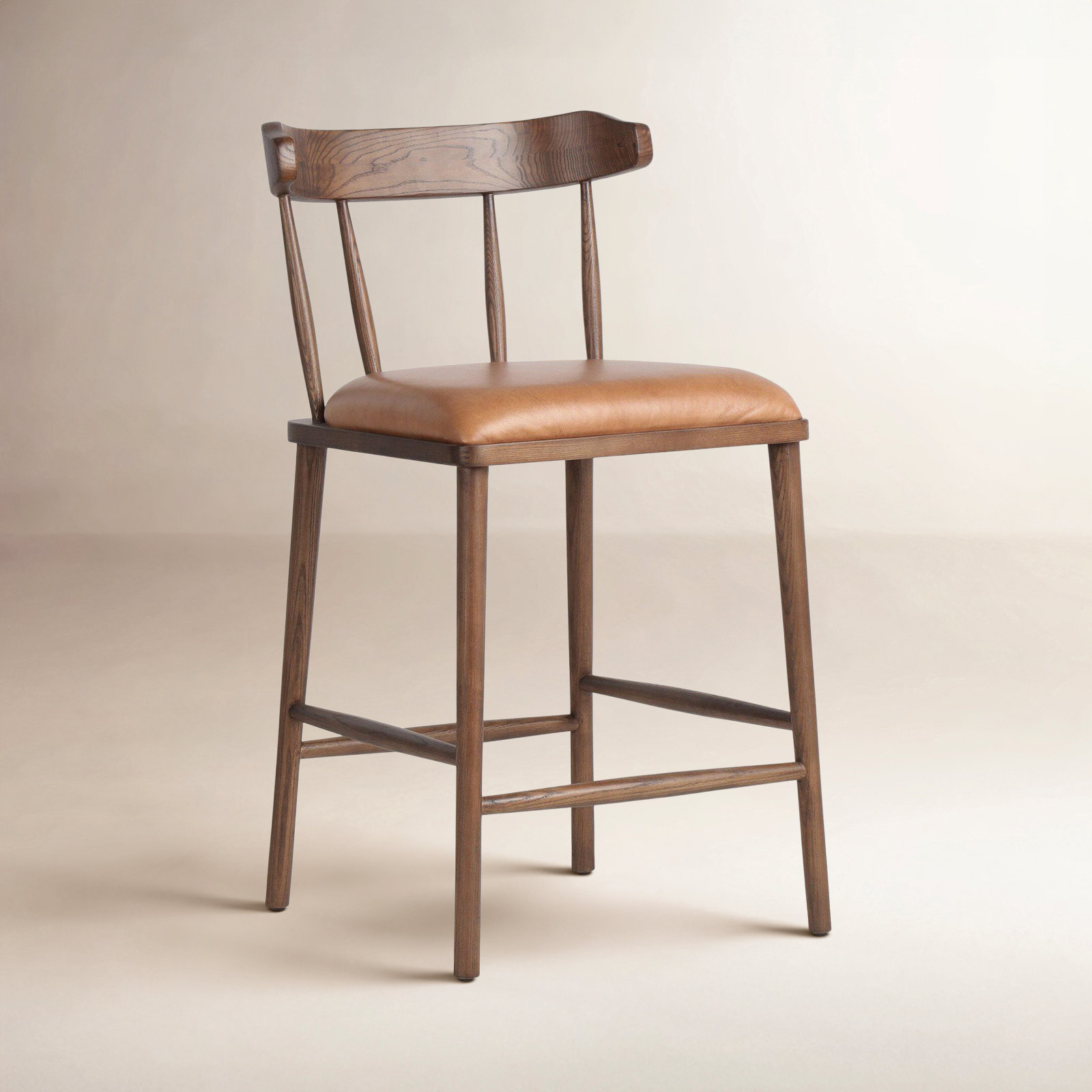Waverly 27" Bar Stool, Chaps Saddle, Dark Brown