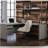 Credenza Hutch with Impact-Resistant Design, Brown finish