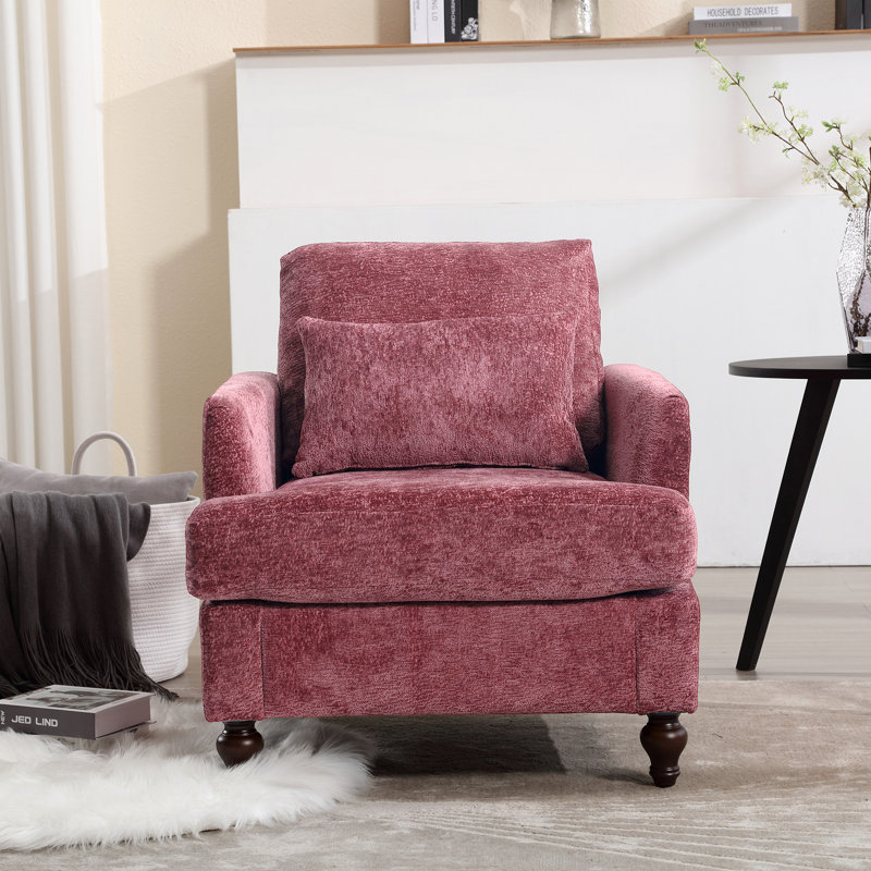 Fauteuil avec cadre en bois et méridienne