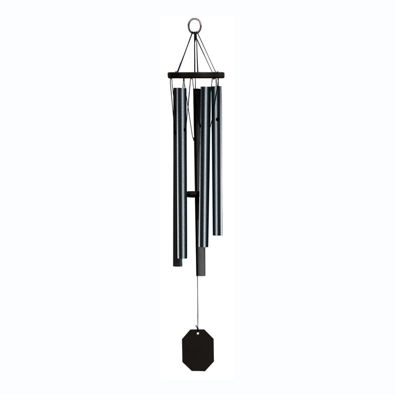 Textured Black 35" Aluminum Outdoor Wind Chime
