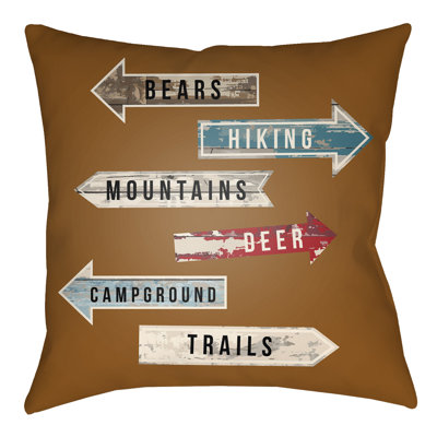 Lodge Cabin Compass Reversible Throw Pillow